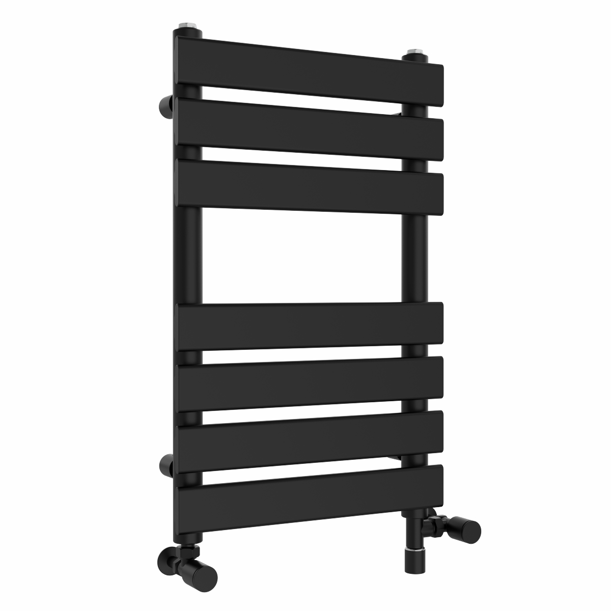 Juva 650 x 400mm Dual Fuel Satin Black Flat Panel Simple Electric Heated Towel Rail