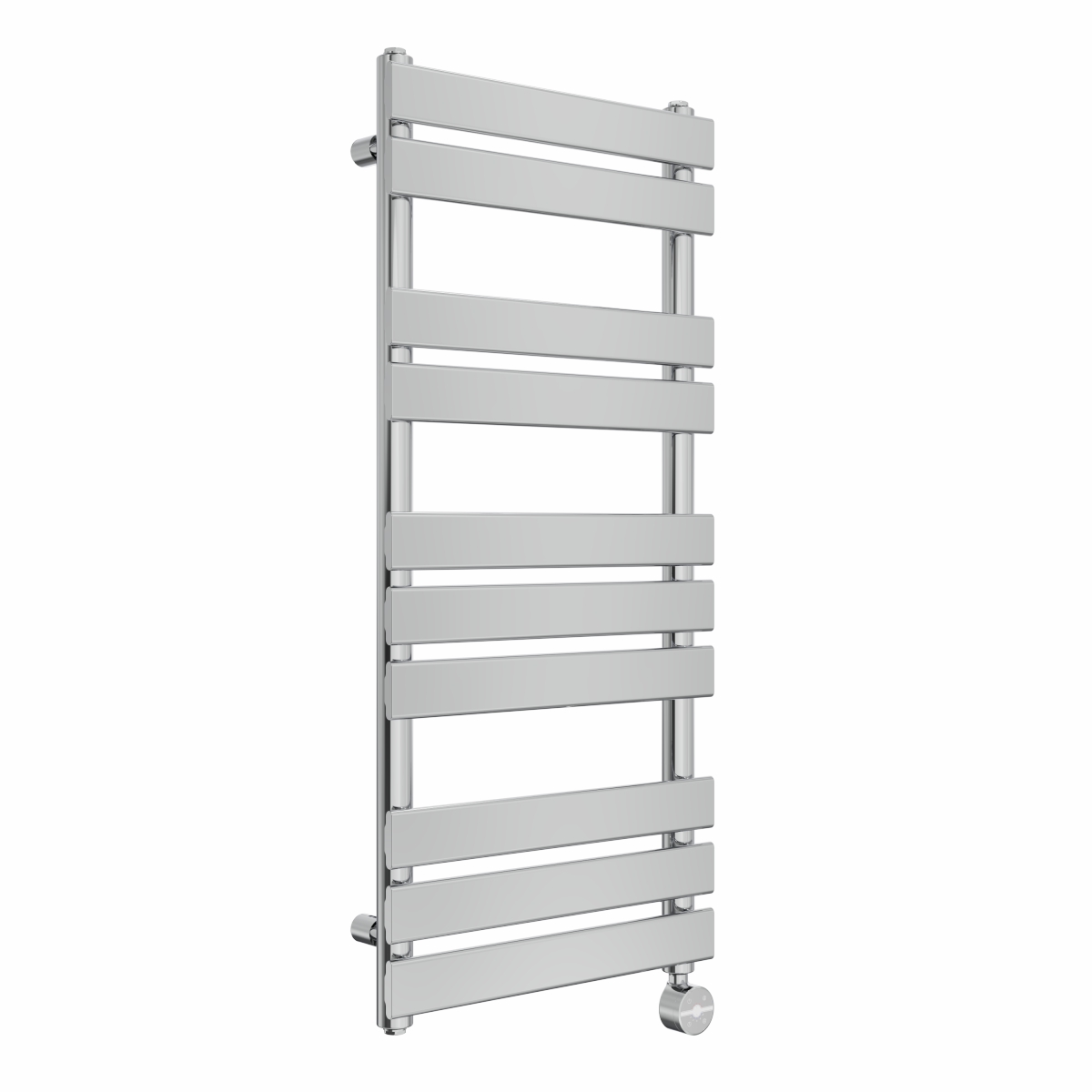 Juva 1000 x 450mm Chrome Flat Panel Thermostatic Touch Control Electric Heated Towel Rail