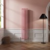 Bern 1800 x 380mm Rose Pink Double Column Vertical Traditional Radiator
