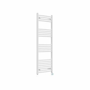 Fjord 1400 x 500mm Curved White Thermostatic Touch Control Wifi Electric Heated Towel Rail