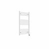 Fjord 1000 x 600mm Curved White Thermostatic Touch Control Electric Heated Towel Rail