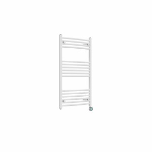 Fjord 1000 x 600mm Curved White Thermostatic Touch Control Electric Heated Towel Rail