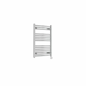 Fjord 800 x 600mm Curved Chrome Thermostatic Touch Control Electric Heated Towel Rail