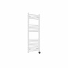 Fjord 1200 x 500mm Curved White Thermostatic Touch Control Electric Heated Towel Rail