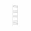 Fjord 1400 x 500mm Curved White Prefilled Electric Heated Towel Rail