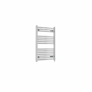 Fjord 800 x 600mm Curved Chrome Prefilled Electric Heated Towel Rail