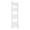 Fjord 1800 x 600mm Curved White Thermostatic Touch Control Electric Heated Towel Rail