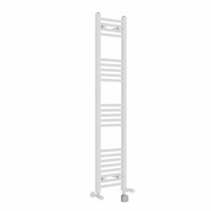 Bergen 1400 x 300mm Dual Fuel Straight White Thermostatic Electric Heated Towel Rail