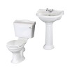 Dorchester Close Coupled Toilet & 500mm 1 Tap Hole Basin Cloakroom Suite