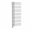 Kristiansund 1250 x 500mm Round Chrome Thermostatic Electric Designer Heated Towel Rail