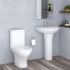 Fresh Curved Close Coupled Toilet and 550mm Basin Cloakroom Suite
