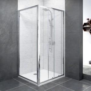Aquariss® 1000 x 900mm Sliding Door Shower Enclosure with Easy Clean Glass - With Shower Tray & Waste