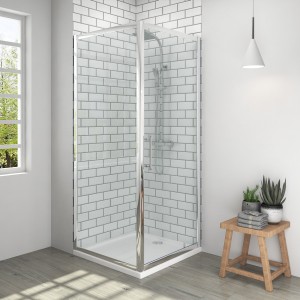 Aquariss® 800 x 800mm Pivot Shower Enclosure with Easy Clean Glass - With Shower Tray & Waste