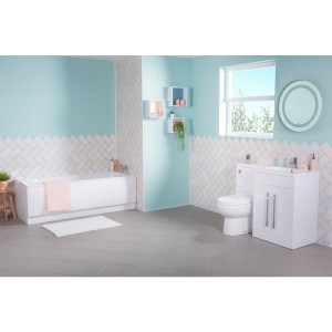 Lima Bathroom Suite with RH White Combi Vanity Unit