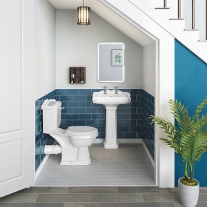 Abbey Traditional Close Coupled Toilet & Basin Cloakroom Suite