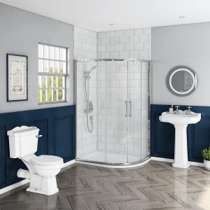 Traditional Offset Quadrant RH Shower Enclosure Suite
