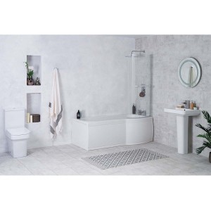 Avola Bathroom Suite with Right Hand P Shape Shower Bath