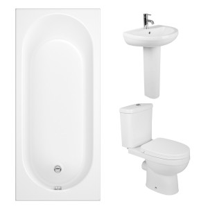 Lima Modern Bathroom Suite with Single Ended Bath - 1700 x 700mm