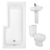 Lima Modern Bathroom Suite with L-Shape Shower Bath - Right Hand - 1700mm