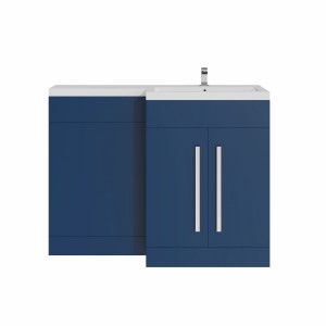 Calm Matt Blue Right Hand Combination Vanity Set (No Concealed Cistern, No Toilet)