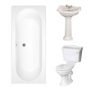 Dorchester Traditional Bathroom Suite 600mm 1 Tap Hole Basin with Double Ended Bath - 1700 x 750mm