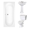 Dorchester Traditional Bathroom Suite 500mm 1 Tap Hole Basin with Double Ended Bath - 1700 x 750mm