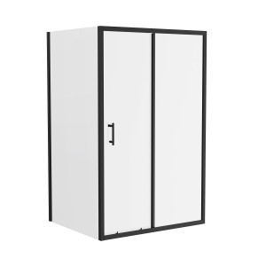 Ennerdale 1300mm Sliding Door with 1000mm Side Panel - Black