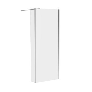Wasdale 700mm Wet Room Screen with 200mm Hinged Wet Room Return Screen - Chrome