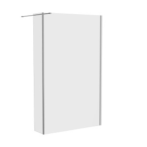 Wasdale 1100mm Wet Room Screen with 200mm Hinged Wet Room Return Screen - Chrome