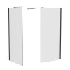 Wasdale 900mm Wet Room Screen with 900mm Wet Room Screen - Black