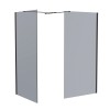 Wasdale 800mm Wet Room Screen with 700mm Wet Room Screen - Black Smoked