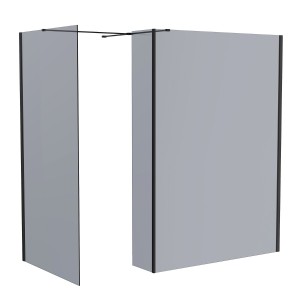 Wasdale Black Smoked Wet Room Screen - Choice of Sizes