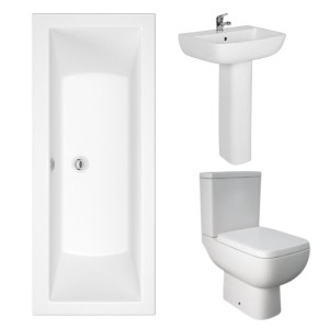 RAK Series 600 Modern Bathroom Suite with Double Ended Bath - 1800 x 800mm