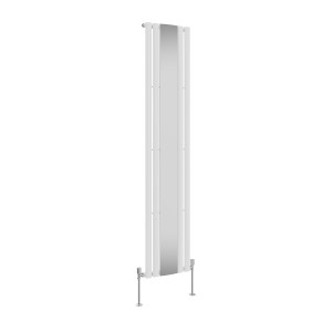 Norden 1800 x 380mm White Mirror Single Panel Vertical Designer Radiator