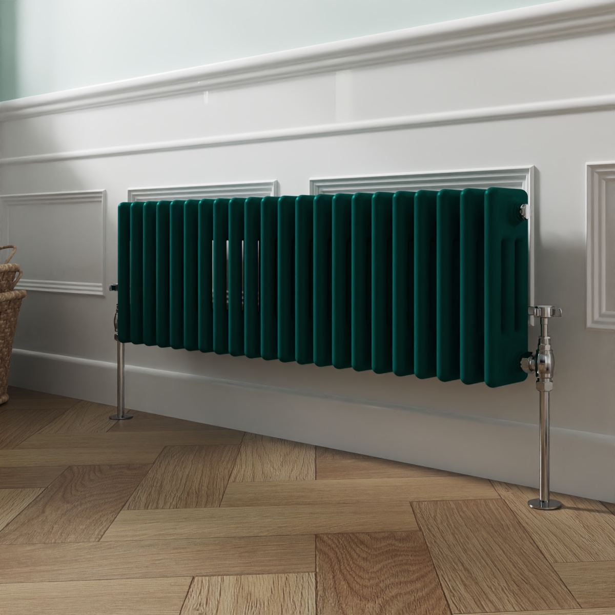 Bern 300 x 1010mm Blue Green Triple Horizontal Column Radiator