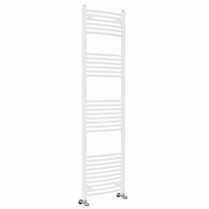 Fjord 1800 x 500mm Curved White Heated Towel Rail