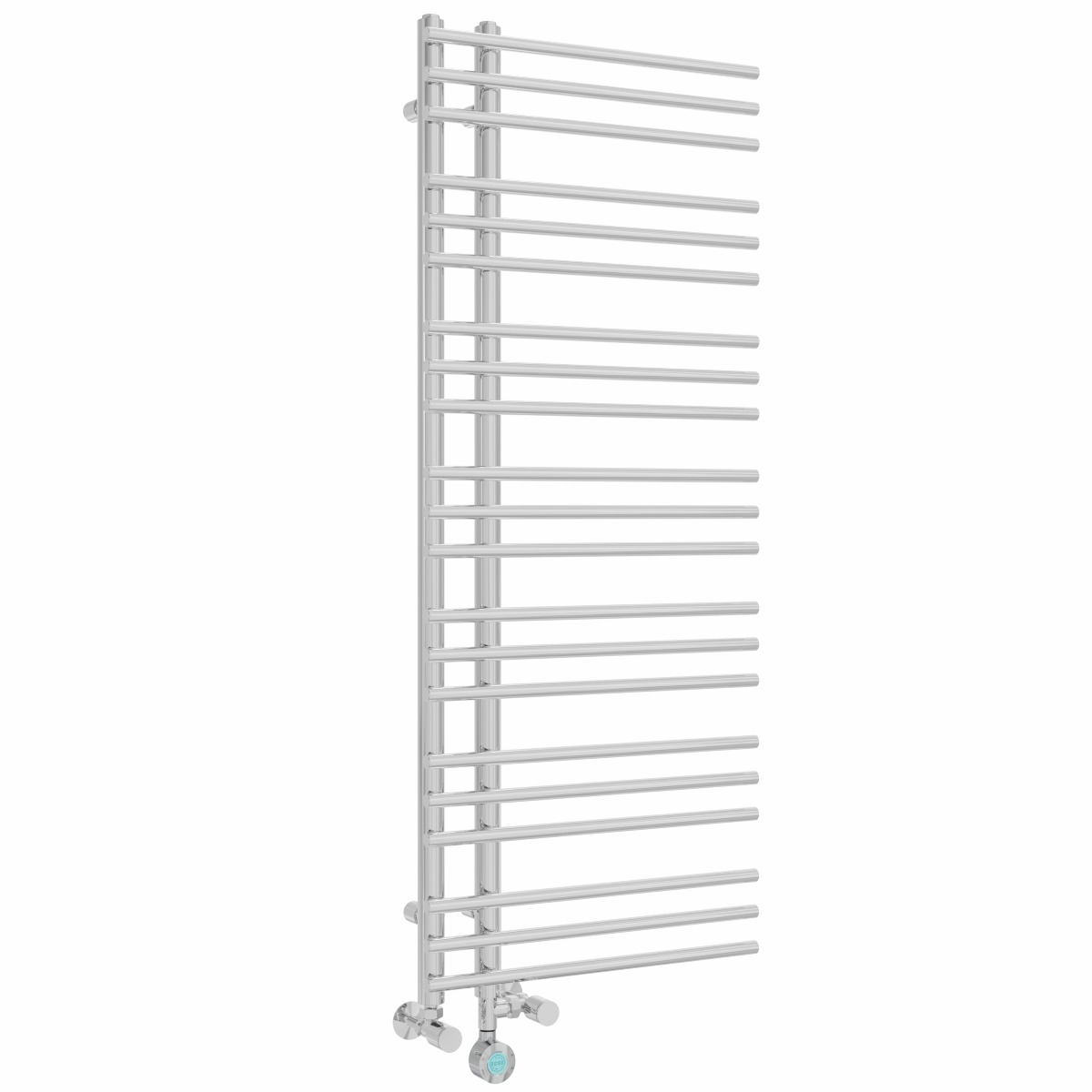Solberg 1250 x 500mm Chrome Dual Fuel Towel Rail with Touch Control Thermostat - 600W