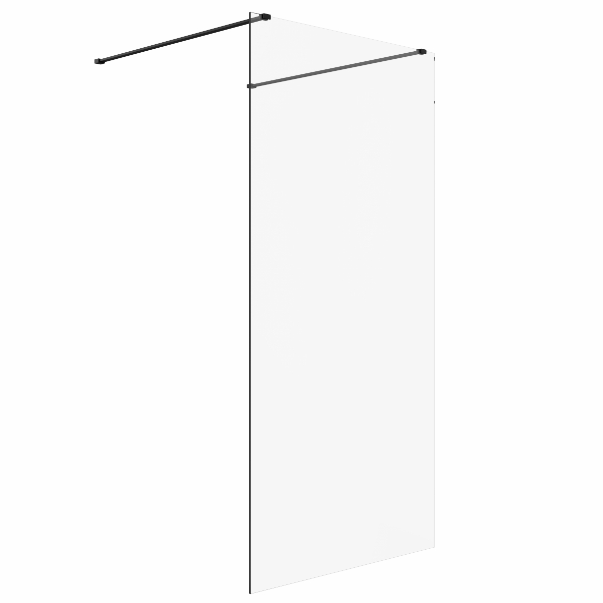 Wasdale 1000mm Black Walk Through Wet Room Screen