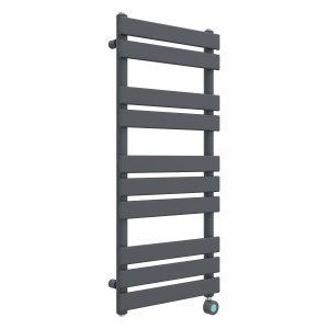 Juva 1000 x 450mm Sand Grey Flat Panel Thermostatic Touch Control Electric Heated Towel Rail