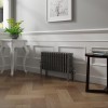 Bern 300 x 605mm Black Silver Four Column Horizontal Traditional Radiator