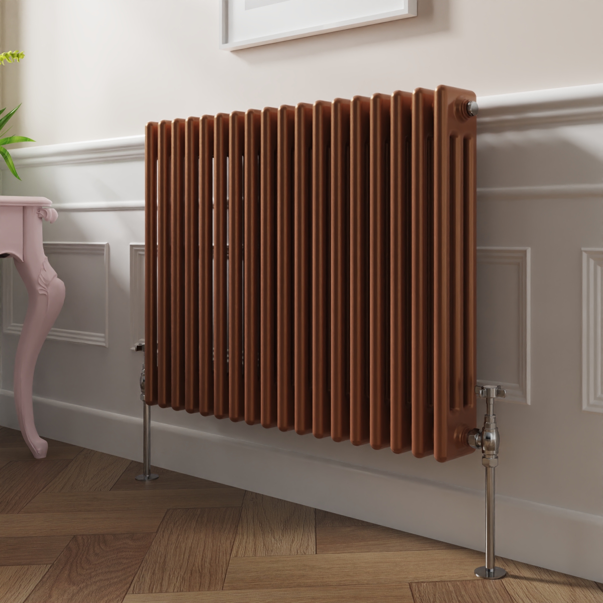 Bern 600 x 830mm Metallic Bronze Triple Horizontal Column Radiator