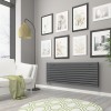 Norden 591 x 1600mm Anthracite Double Horizontal Oval Tube Designer Radiator