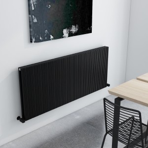 Carisa Monza Double 600 x 1420mm Black Designer Aluminium Radiator