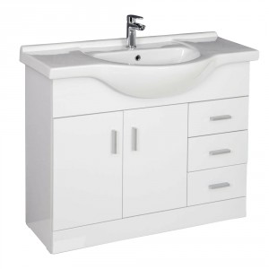 Absolute II 1050mm Gloss White Basin Vanity Cabinet
