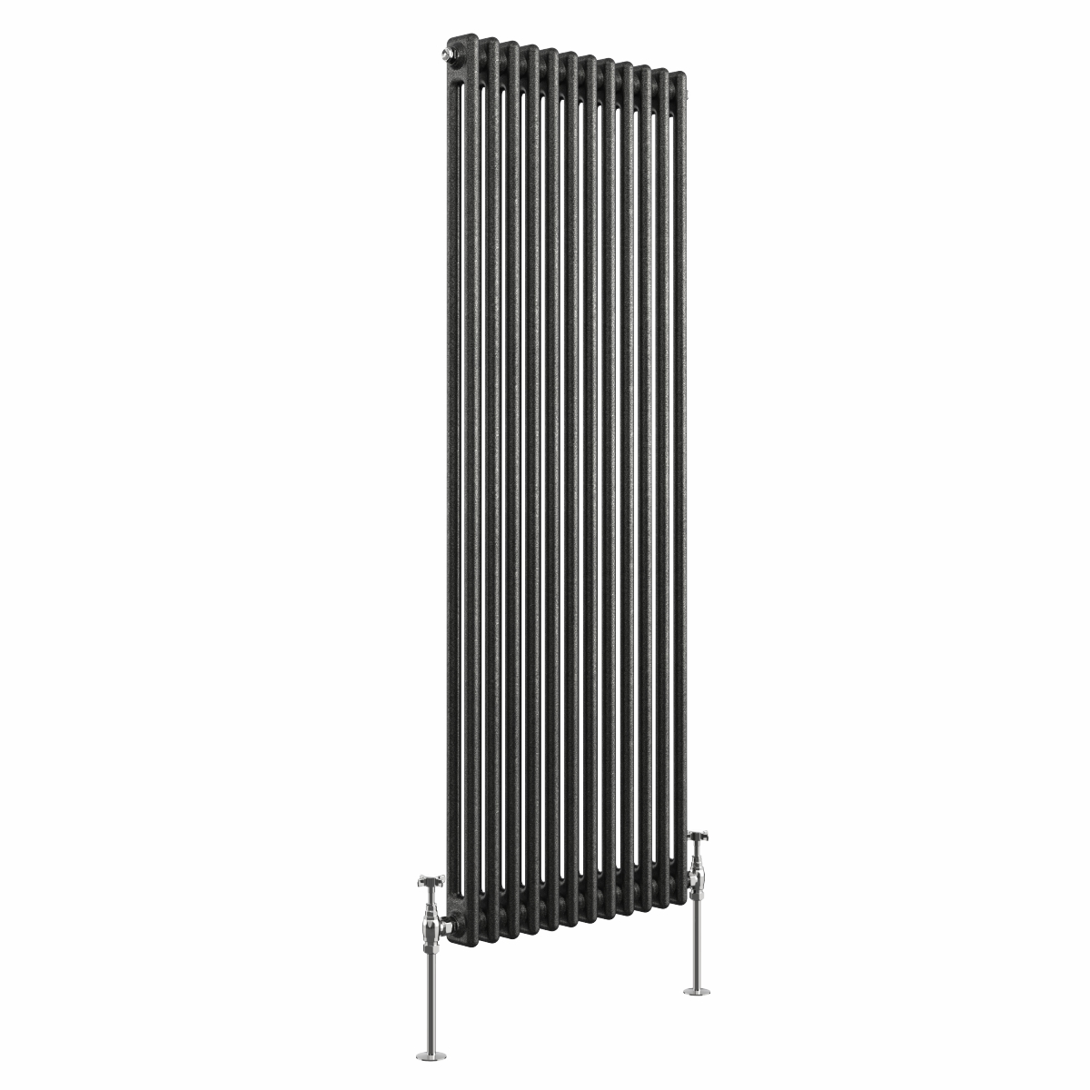 Bern Black Silver Vertical Column Coloured Radiator - Choice of Size