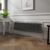 Bern 300 x 1190mm Black Silver Double Column Horizontal Traditional Radiator