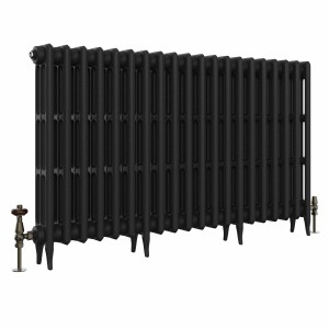 Classic 745 x 1274mm Black Primered Finish Triple Column Cast Iron Radiator - 20 Sections