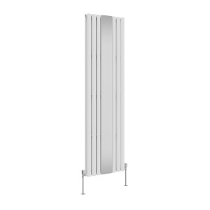 Norden 1800 x 500mm White Mirror Double Panel Vertical Designer Radiator