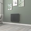 Norden 600 x 768mm Anthracite Single Horizontal Oval Tube Designer Radiator