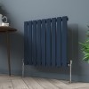 Karlstad 600 x 614mm Sapphire Blue Single Horizontal Flat Panel Designer Radiator